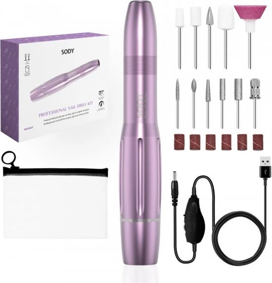 ByPi Elektrische Nagelvijl - Manicure Set - Pedicure Set - Pedicure Apparaat - Gel Nagels - Acryl Nagels - Nagelvijlen - Nagelfrees - Elektrische Vijlen - Roze