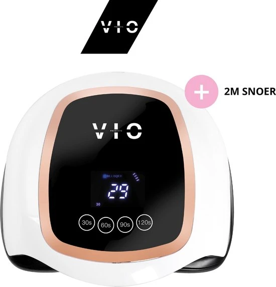 Vio Products VIO V1 Nageldroger Voor Gellak Met 2M Lang Snoer - Manicure En Pedicure - Krachtige 168 Watt UV Lampen - Nagelstudio