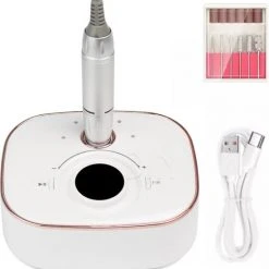 CACCIO? NAILS 2022 Wireless Nagelfrees - Wit - Oplaadbare Nagelfrees - Draadloze Nagelfrees - Manicure/pedicure Voeten En Handen Acrylnagels-Gelnagels - Nagels - Nail Drill Machine - 35000 RPM - Inclusief 6 Bitjes - Hoge Kwaliteit - Nagelstudio - Professioneel