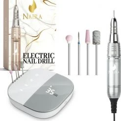 Naera Nagelfrees 35000 Toeren - Inclusief 4 Vijlen - Nagelvijl Voor Manicure En Pedicure - Grijs