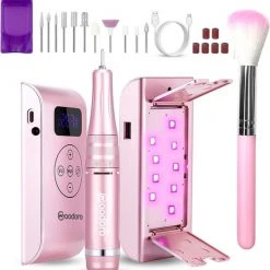 Woodoro Gellak Starterspakket ? UV Lamp En Nagelfrees ? Manicure Set Gel Nagels ? Nagelvijl Elektrisch ? Nageldroger ? 11 Bitjes