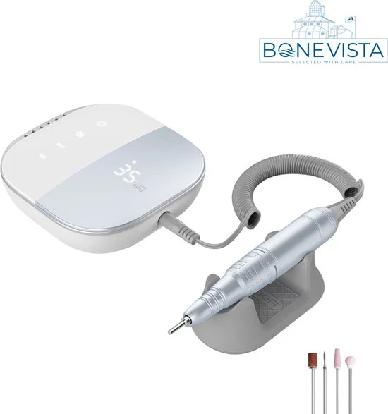 Bone Vista Premium Elektrische Nagelfrees 35000RPM Inclusief 4 Bitjes - Pedicureset Electrisch Voeten/Handen - Nagel/Nail Drill Geschikt Voor Acrylnagels/Gelnagels/Kunstnagels - Met Touchscreen - Blauw - Image 6