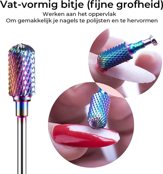 FOOCCA - Tungsten Carbide Nagelfrees Bitjes - Wolfraam Carbide Bits - Set 7 Stuks - Image 7