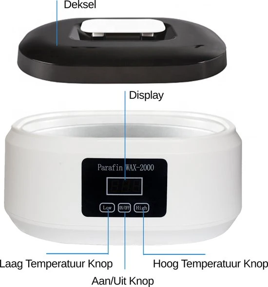 Faseras Paraffinebad - Met Display - Voor Handen/Voeten - Wit - Image 2