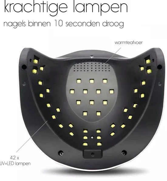 Eldur® Nageldroger - Nagellamp 168W - Gelnagels UV Lamp Nagels - Gellak Lamp - Image 5