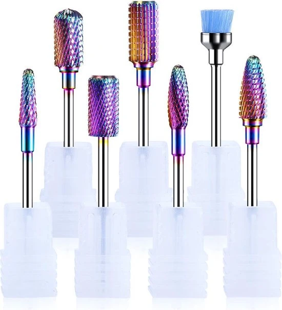 FOOCCA - Tungsten Carbide Nagelfrees Bitjes - Wolfraam Carbide Bits - Set 7 Stuks