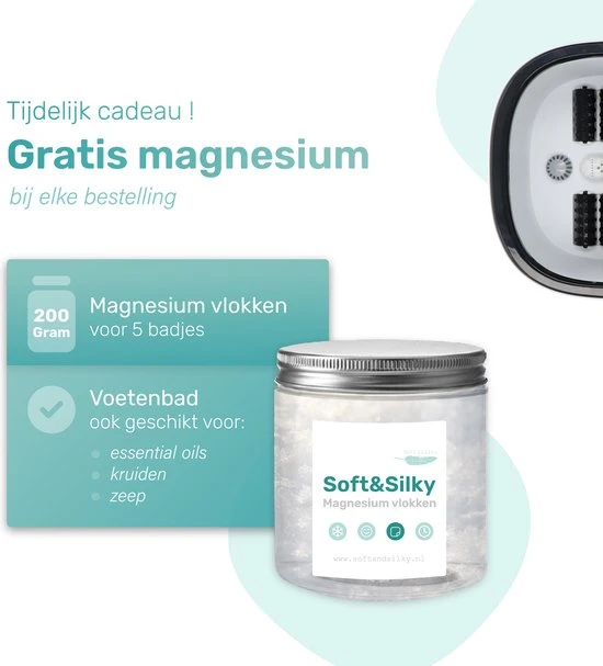 Soft & Silky - Elektrisch Massage Voetenbad - Bubbels - Verwarmd - Infrarood - 12L - Voetmassage - Voetbad - Voetroller - Voetenbad Met Massage - Eeltverwijderaar - Image 7