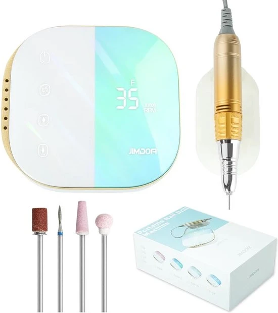 CACCIO? NAILS 2022 Premium Draadloze - Oplaadbare Nagelfrees - Gradient Green - 35000 RPM - Inclusief 4 Bitjes - 2022 Nieuw Model - Draagbaar - Professioneel