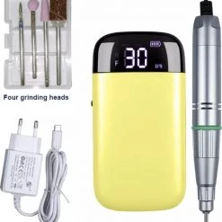 CACCIO? NAILS 2021 Nagelfrees - Gele Nagelfrees - Oplaadbaar - Draadloos Nagelfrees Machine - 30000RPM - Professioneel - Top Kwaliteit