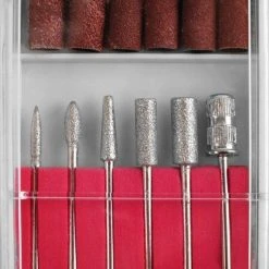 AA Commerce XXL 160-Delige Accessoires Set Voor Elektrische Freesmachine - Met Nagelfrees Schuurrolletjes Bitjes Frees - Manicure/Pedicure Nagel Frees Diamant Frezenset - Keramische Freesbitje Freesjes Fijn/Grof - Mandrel Slijpsteentjes - Schuurrol Set -Lanaform Shop 550x654 2