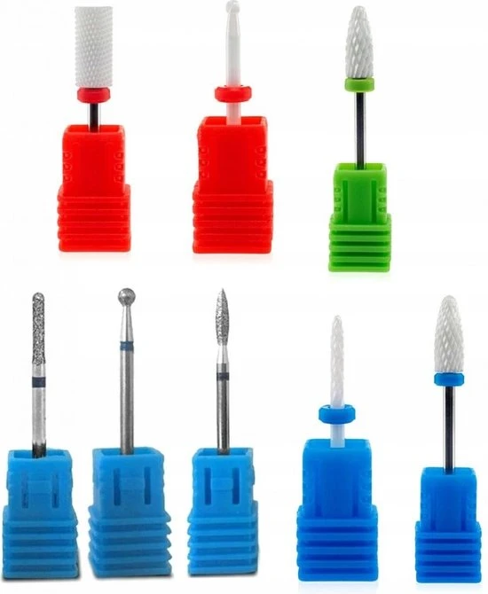 AA Commerce Professionele Keramische & Diamant Frezen Voor Elektrische Freesmachine - Nagelfrees Bitjes Frees - Manicure/Pedicure Ceramic Nail Art Nagel Frezen Diamand Frezenset - Keramische Freesbitje Freesjes Fijn/Grof - Set Van 8 Stuks - Image 4