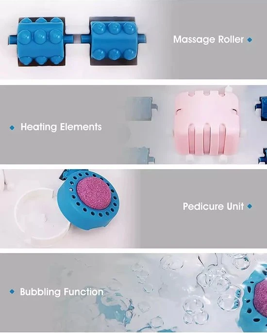 Gasky° Elektrische Voetenbad Blauw - Voetmassage - Voetbad - Verwarmt Tot 47°C - Pedicure Slijpsteen - Eeltverwijderaar - Trillingen 3 In 1 - 16 Massagerollers - Voetmassage - Voetbad Met Massage - Image 3