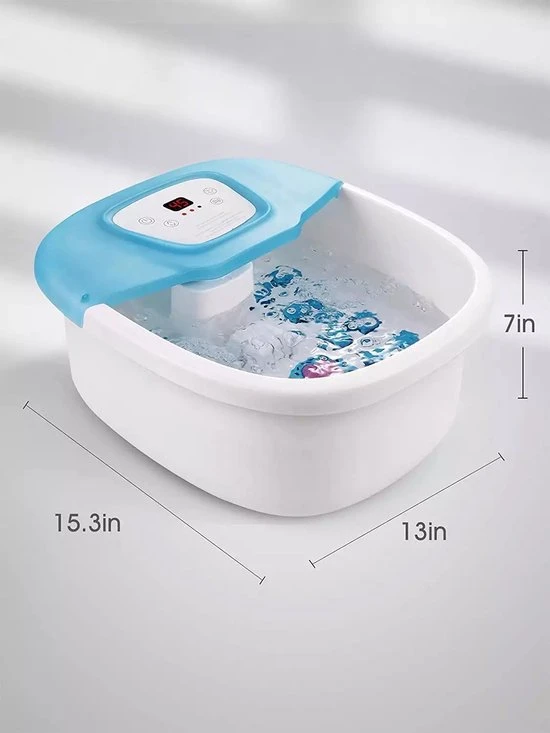 Gasky° Elektrische Voetenbad Blauw - Voetmassage - Voetbad - Verwarmt Tot 47°C - Pedicure Slijpsteen - Eeltverwijderaar - Trillingen 3 In 1 - 16 Massagerollers - Voetmassage - Voetbad Met Massage - Image 2