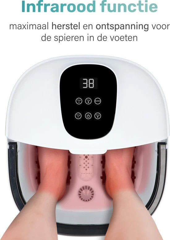 Soft & Silky - Elektrisch Massage Voetenbad - Bubbels - Verwarmd - Infrarood - 12L - Voetmassage - Voetbad - Voetroller - Voetenbad Met Massage - Eeltverwijderaar - Image 5