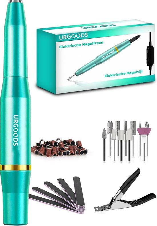 URGOODS Elektrische Nagelvijl - Nagelfrees - Manicure En Pedicure Set - Met Bitjes, Schuurrolletjes En Nagelknipper